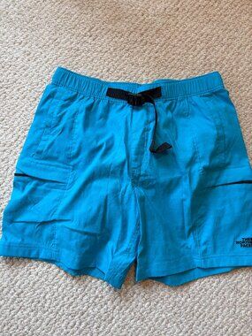 The North Face Men's Class v Belted Cargo Shorts Blue SZ S Hiking Flash Dry NWOT